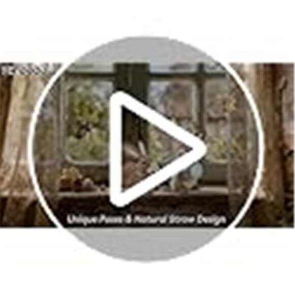 Set of 2 Easter Decorations Bunny Figurines with Eggs Spring Straw - Picture 14 of 14